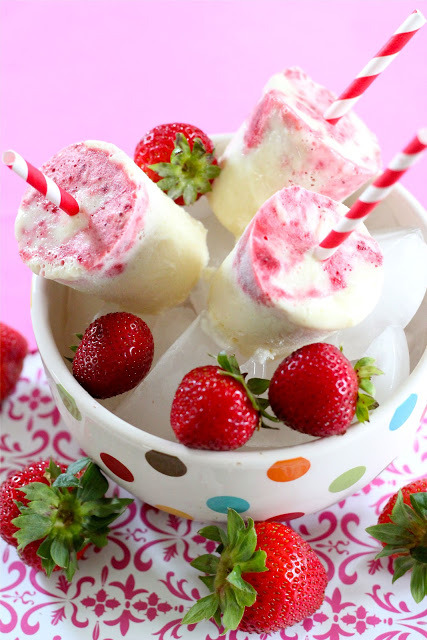 Lemonade And Strawberry Cheesecake Popsicles