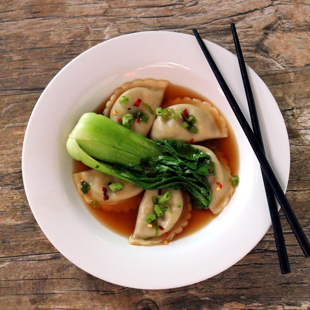 Korean Mandu Dumplings with Bok Choywith recipe (link)
