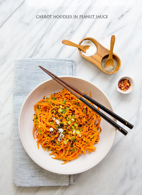 Carrot Noodles in Peanut Sauce
