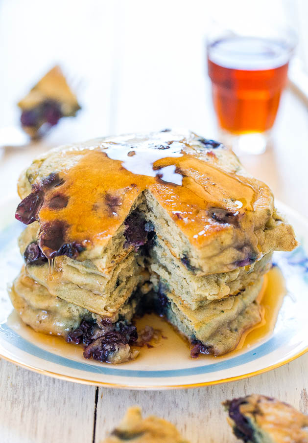 Vegan Soft and Fluffy Blueberry Pancakes