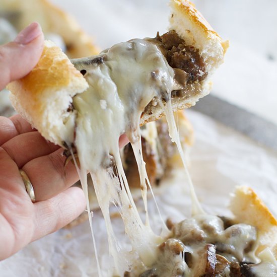 French Bread Pizza with Sausage Follow