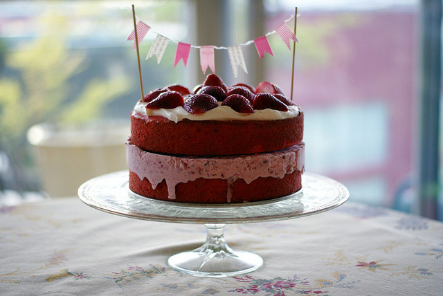 strawberry ice cream CAKE! by Coco Cake Land on Flickr.