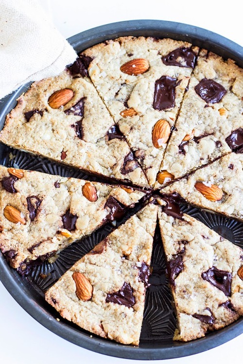 Yeasted Almond and Sea Salt Deep Dish Chocolate Chip Cookie mBakes