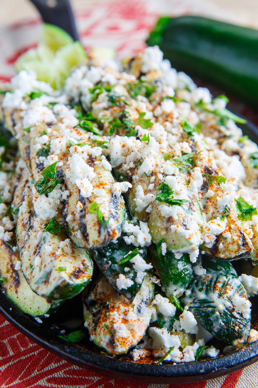 Mexican street corn style grilled zucchini