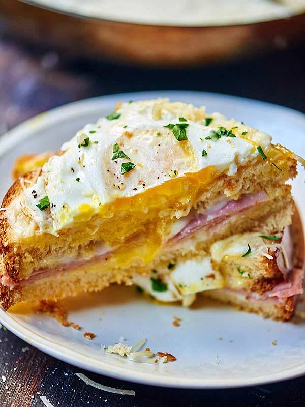 Croque Madame (Ham, Cheese, and Fried Egg Sandwich)