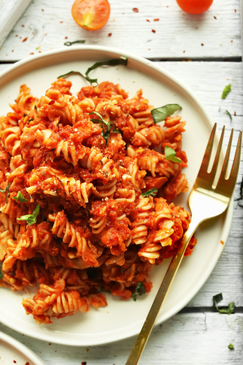 Spicy red pasta with lentils / RecipesourceClick here for more vegan food inspiration!