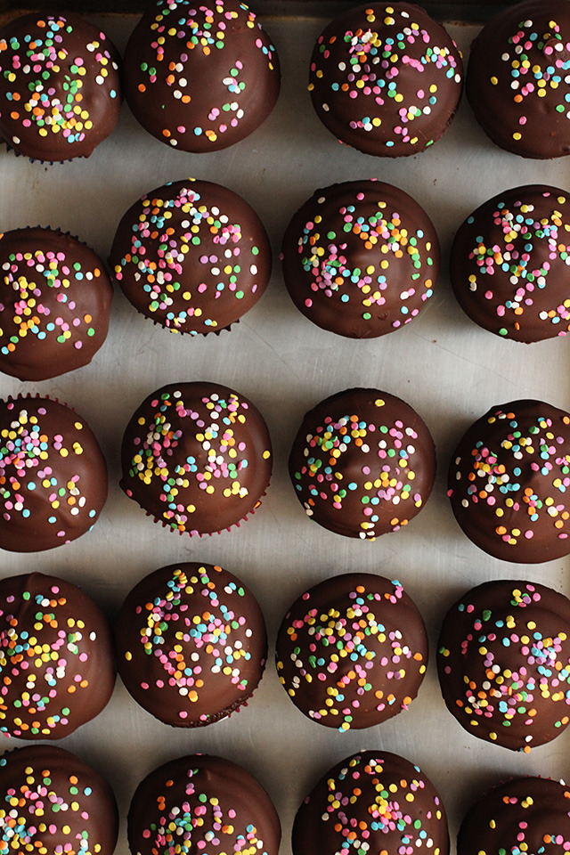 Chocolate Dipped Birthday Cupcakes Ambrosia